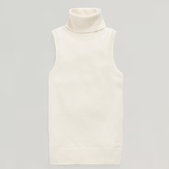 Polo Ralph Lauren Ivory Wool Sleeveless Turtleneck, Medium - Picture 5 of 6